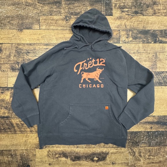 Fret12 Other - Fret12 Guitar Supply Chicago Bull Graphic Hoodie Sweatshirt XXL Black